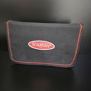 Scrabble Travel Crossword Game Black Portable Zippered Case Folding Board 8405